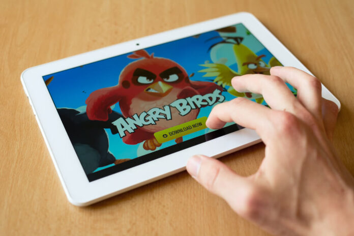 Angry Birds Being Played on the I-Pad