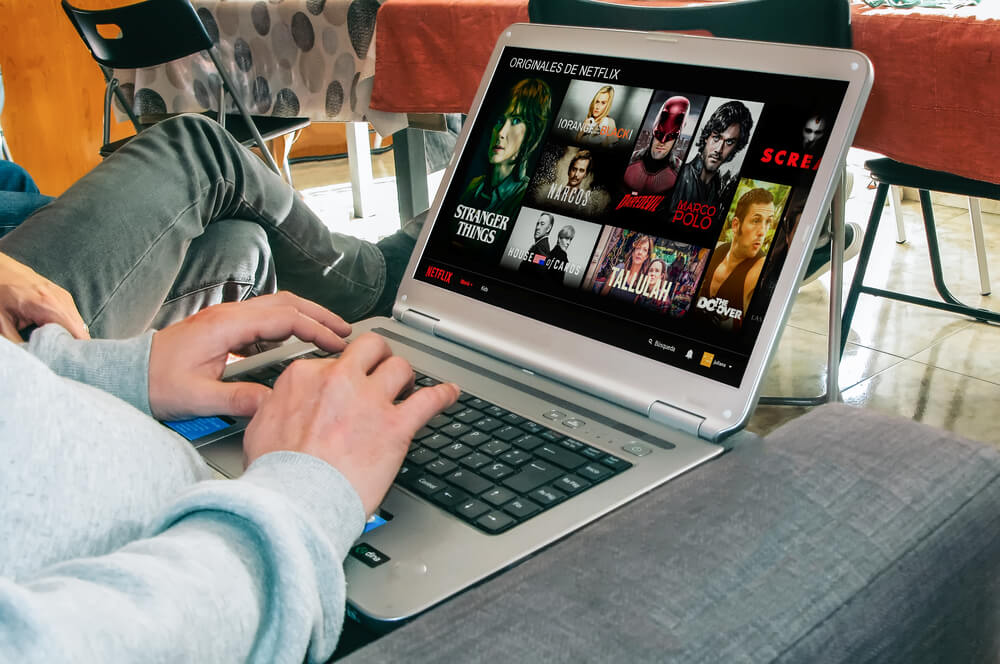 Netflix app on Laptop screen