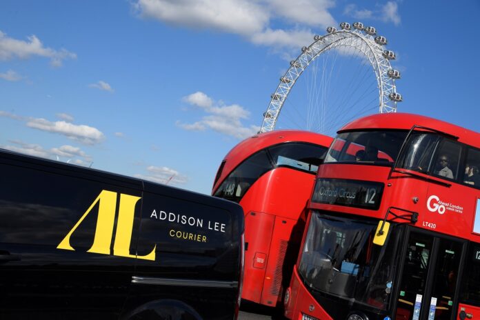 An Addison Lee delivery van drives through central London, Britain (image: REUTERS/Toby Melville)