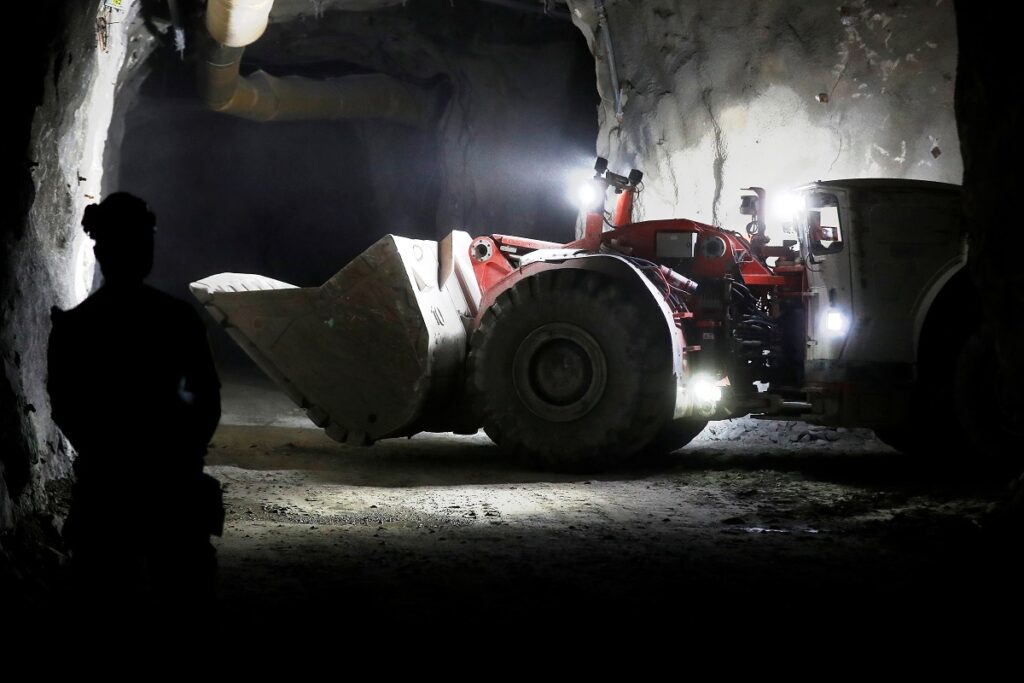 A remotely controlled autonomous loader works in the mine. (image: REUTERS/Ints Kalnins)