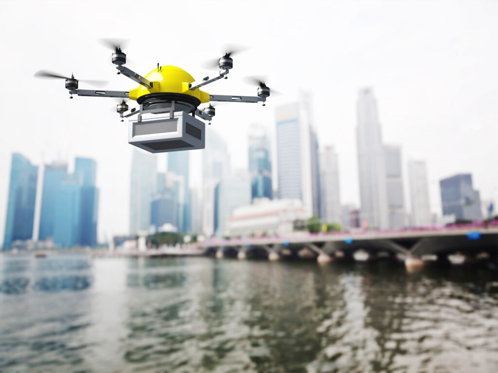 Drone powered same day delivery (concept art: shutterstock.com)